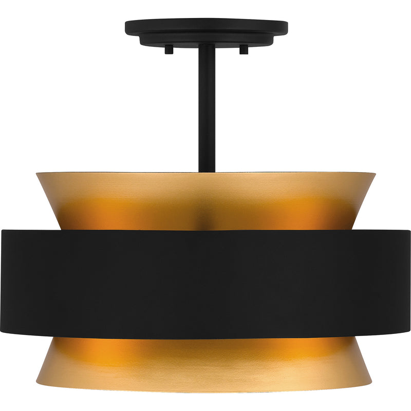 Quoizel QSF5570EK Three Light Semi Flush Mount, Earth Black