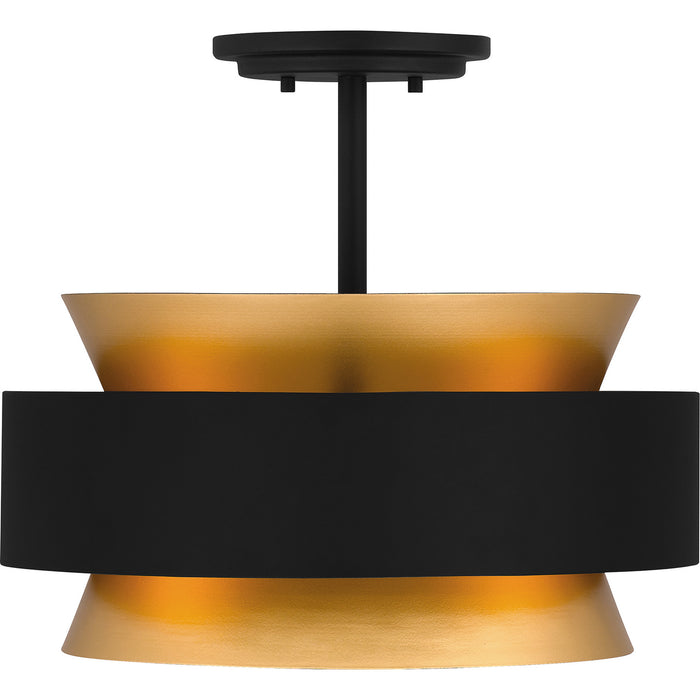 Quoizel QSF5570EK Three Light Semi Flush Mount, Earth Black