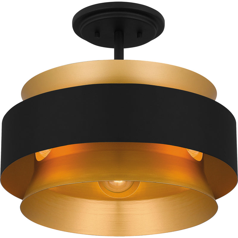 Quoizel QSF5570EK Three Light Semi Flush Mount, Earth Black