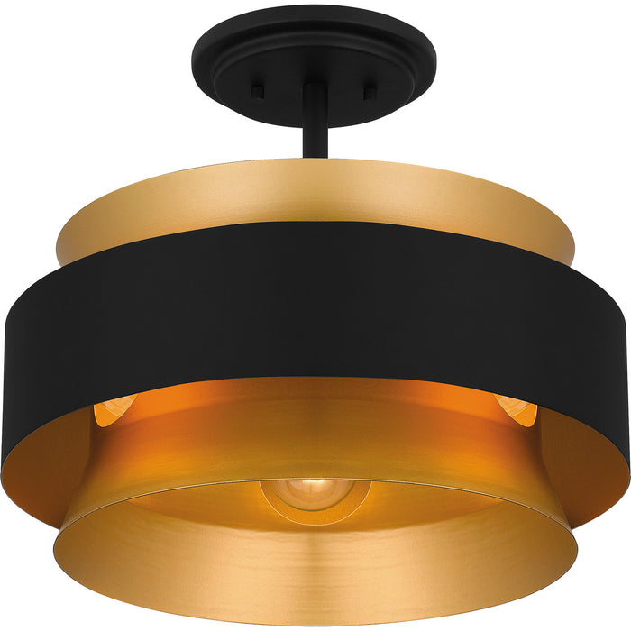 Quoizel QSF5570EK Three Light Semi Flush Mount, Earth Black