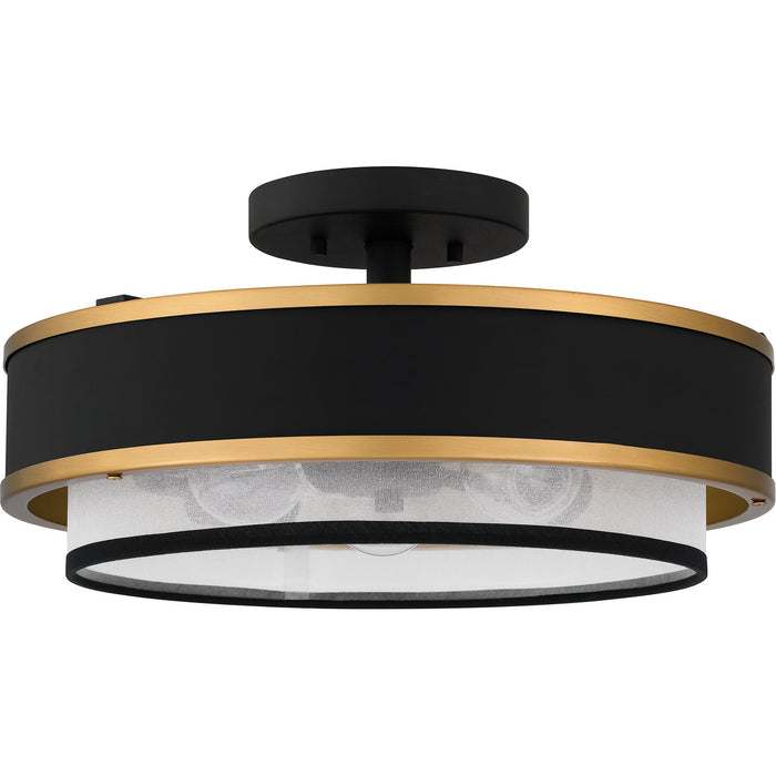 Quoizel QSF5572EK Three Light Semi Flush Mount, Earth Black