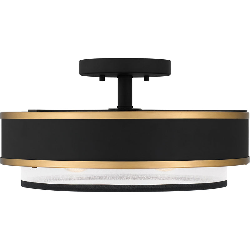 Quoizel QSF5572EK Three Light Semi Flush Mount, Earth Black