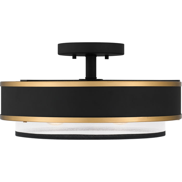 Quoizel QSF5572EK Three Light Semi Flush Mount, Earth Black