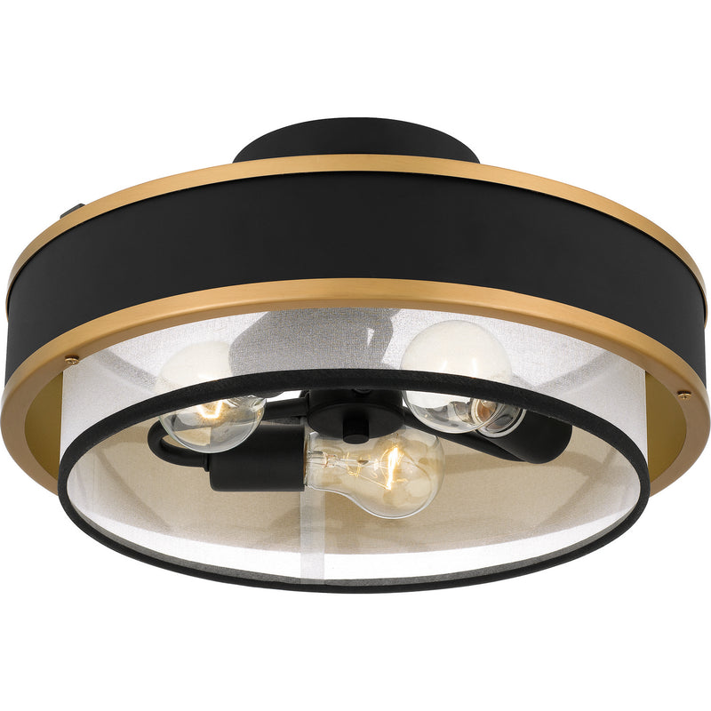 Quoizel QSF5572EK Three Light Semi Flush Mount, Earth Black
