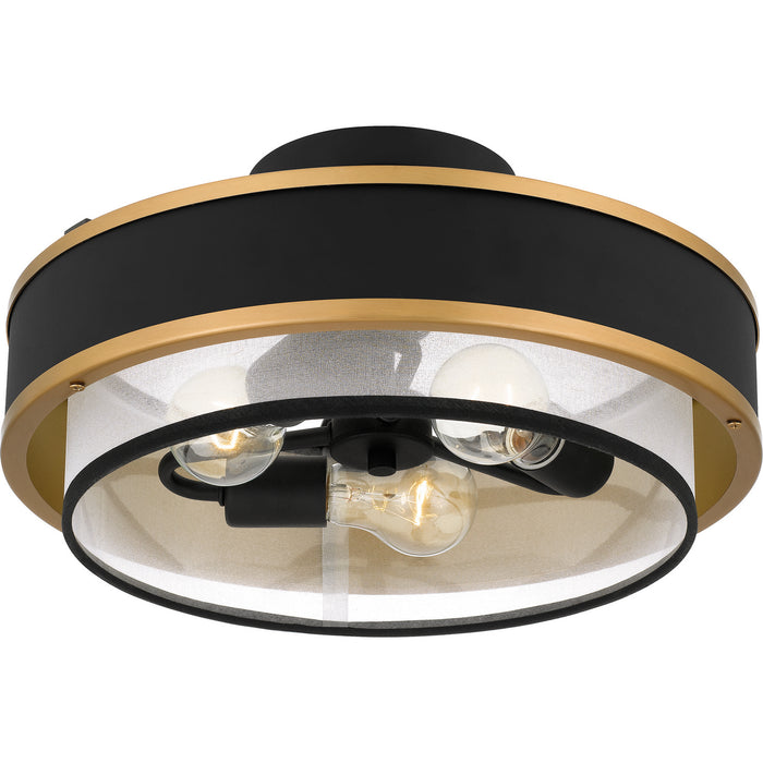 Quoizel QSF5572EK Three Light Semi Flush Mount, Earth Black