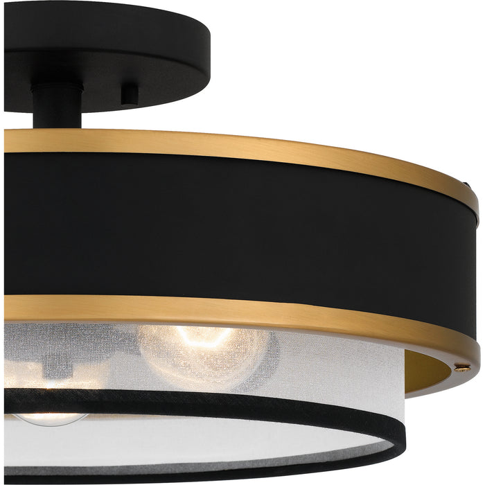 Quoizel QSF5572EK Three Light Semi Flush Mount, Earth Black