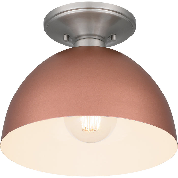 Quoizel QSF5575MRG One Light Semi Flush Mount, Matte Rose Gold