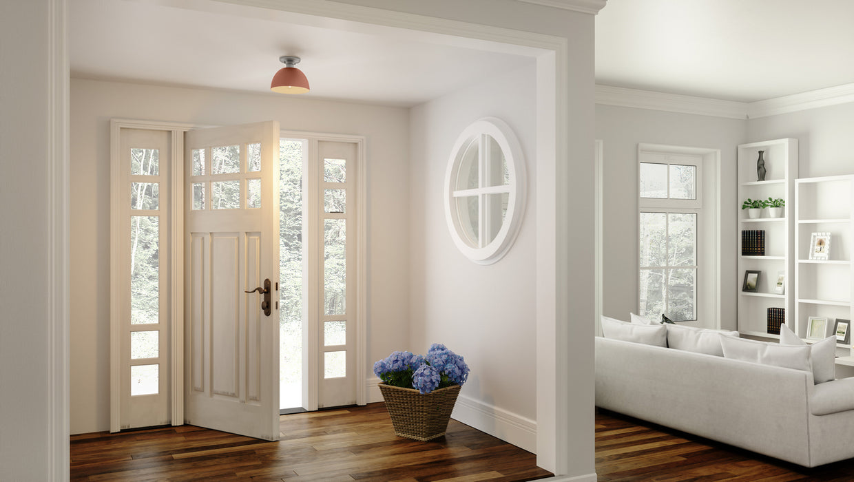 Quoizel QSF5575MRG One Light Semi Flush Mount, Matte Rose Gold