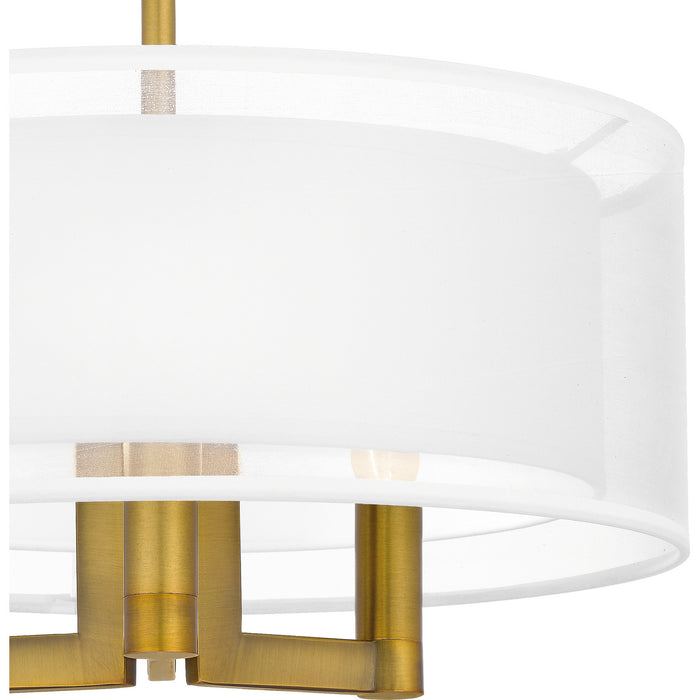 Quoizel QSF5576AB Three Light Semi Flush Mount, Aged Brass