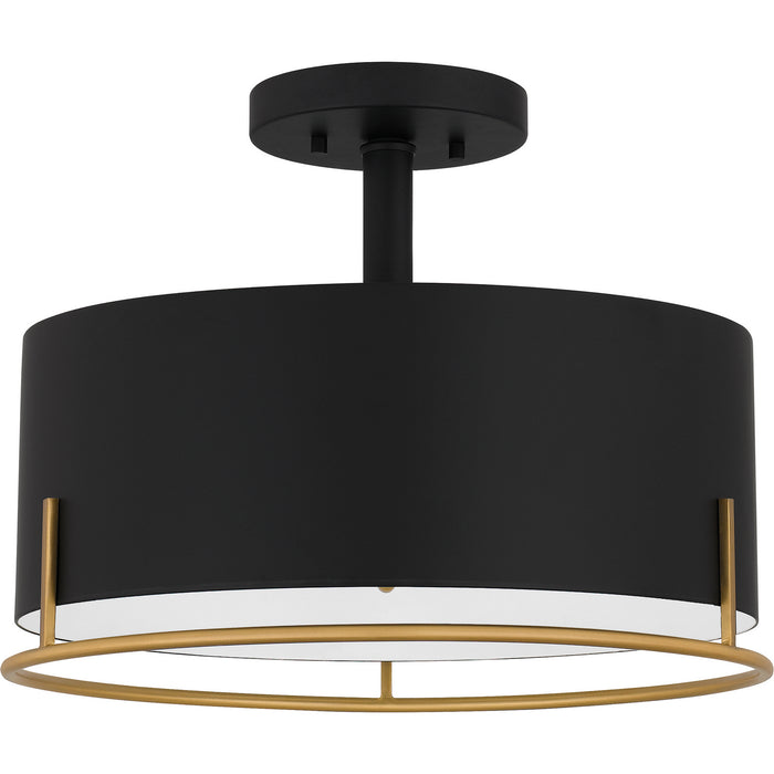 Quoizel QSF5580MBK Three Light Semi Flush Mount, Matte Black