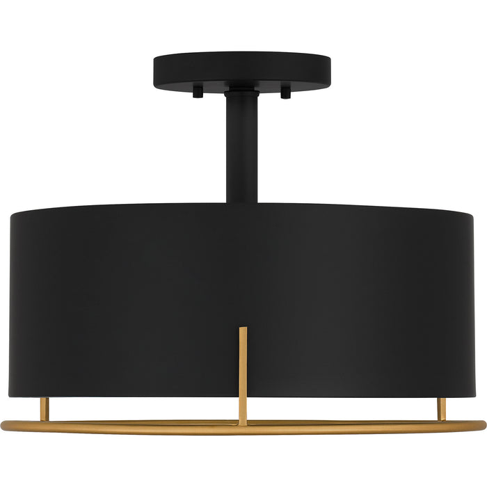 Quoizel QSF5580MBK Three Light Semi Flush Mount, Matte Black