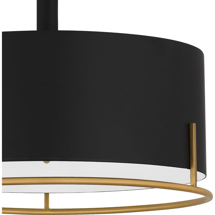 Quoizel QSF5580MBK Three Light Semi Flush Mount, Matte Black