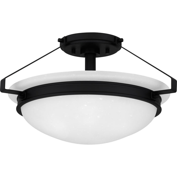 Quoizel QSF5581MBK Two Light Semi Flush Mount, Matte Black
