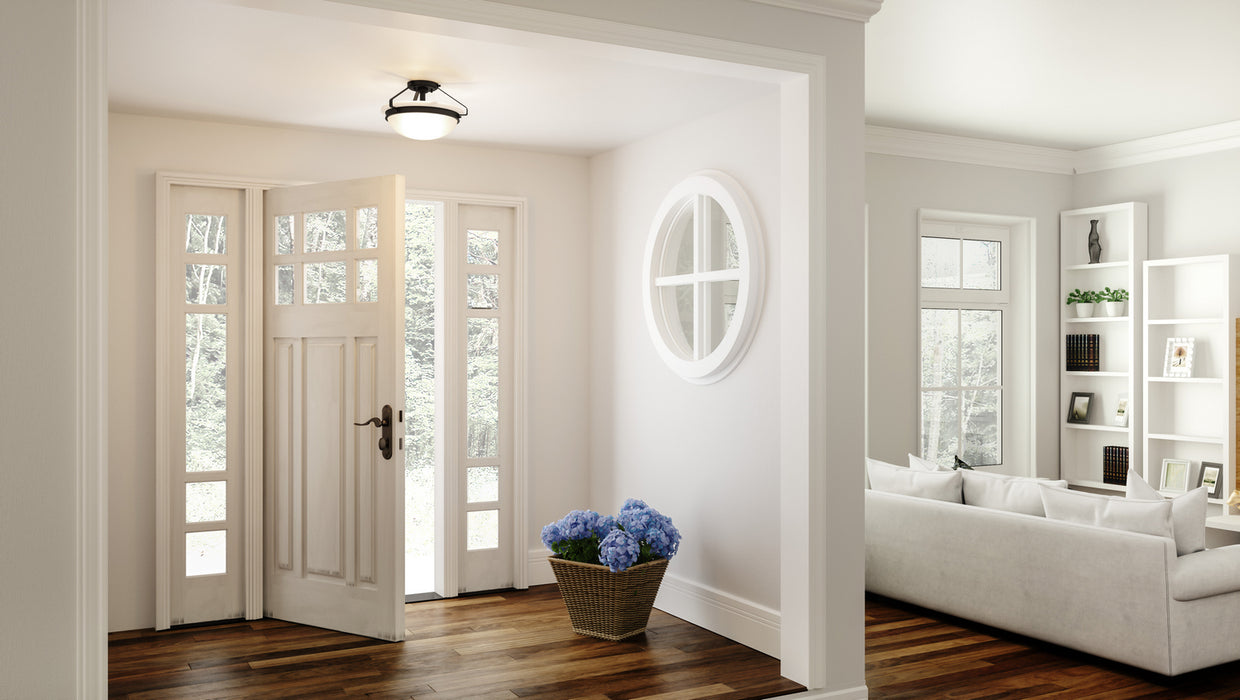 Quoizel QSF5581MBK Two Light Semi Flush Mount, Matte Black