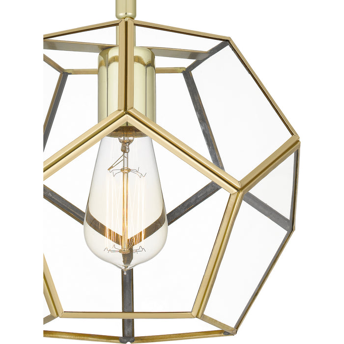 Quoizel QSF5593B One Light Semi Flush Mount, Polished Brass