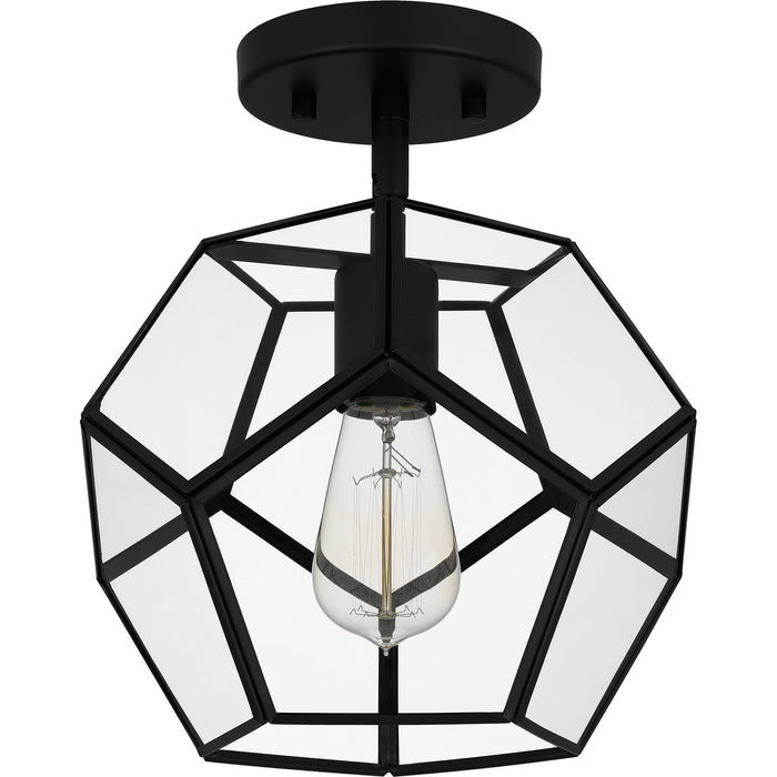 Quoizel QSF5593MBK One Light Semi Flush Mount, Matte Black