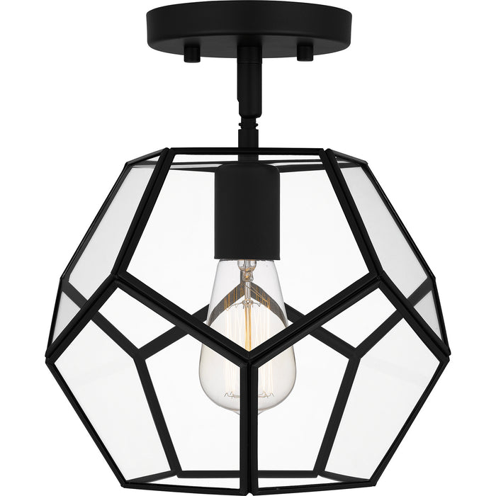 Quoizel QSF5593MBK One Light Semi Flush Mount, Matte Black