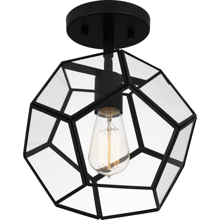 Quoizel QSF5593MBK One Light Semi Flush Mount, Matte Black