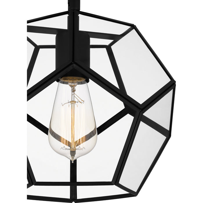 Quoizel QSF5593MBK One Light Semi Flush Mount, Matte Black