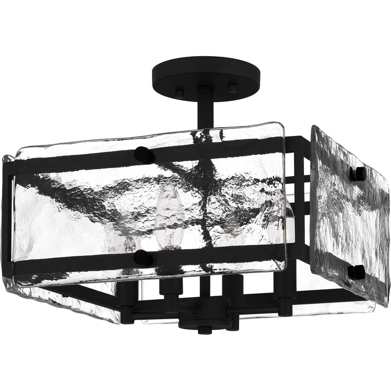 Quoizel QSF5594EK Four Light Semi-Flush Mount, Earth Black
