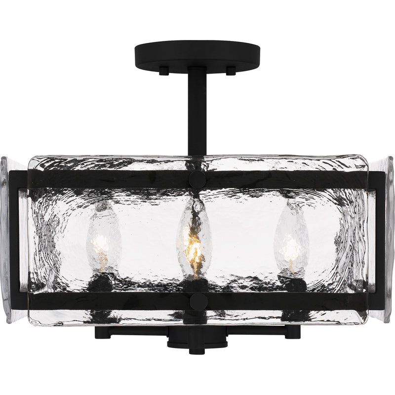 Quoizel QSF5594EK Four Light Semi-Flush Mount, Earth Black