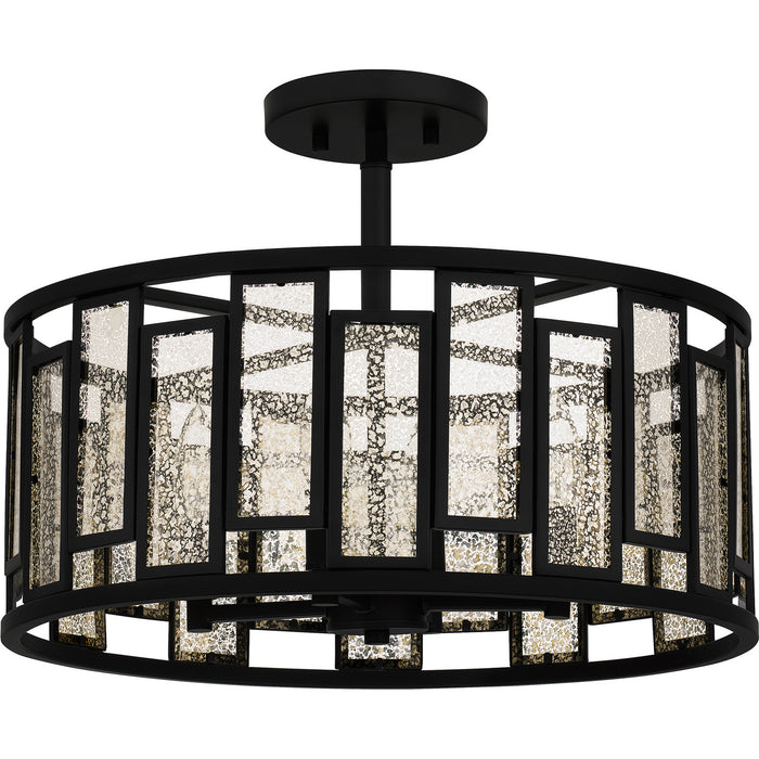 Quoizel QSF5600MBK Four Light Semi-Flush Mount, Matte Black