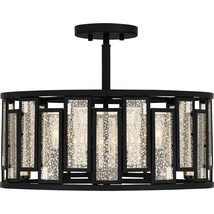 Quoizel QSF5600MBK Four Light Semi-Flush Mount, Matte Black