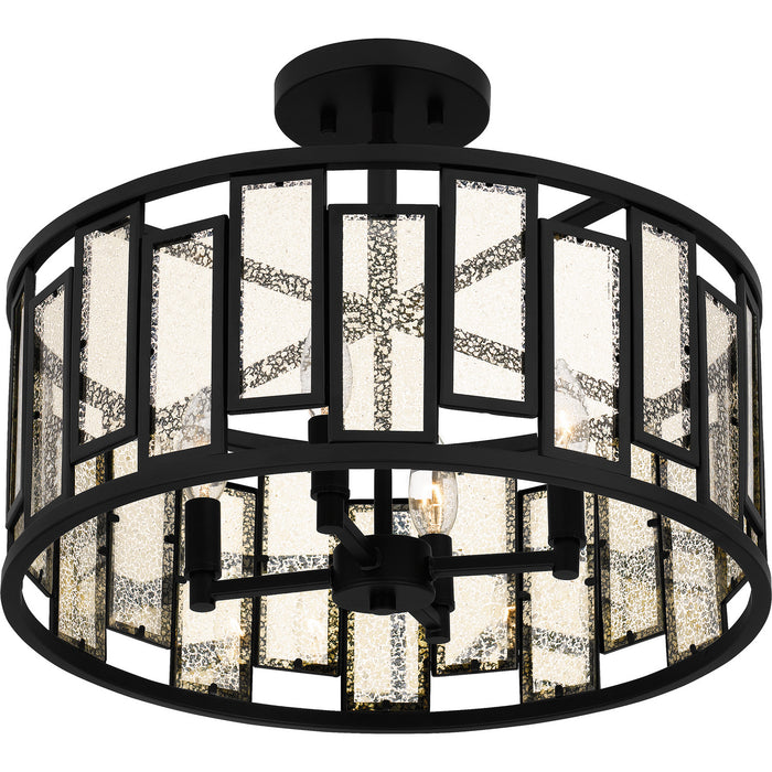 Quoizel QSF5600MBK Four Light Semi-Flush Mount, Matte Black