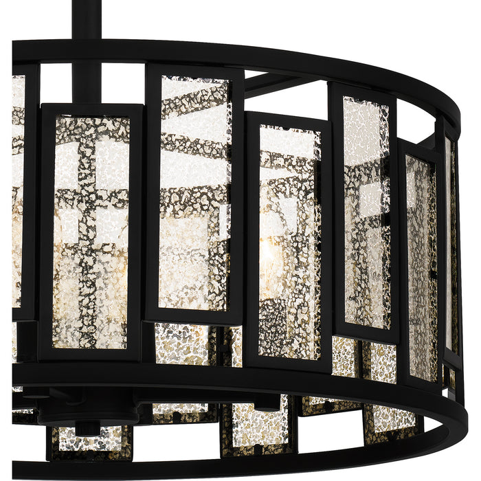 Quoizel QSF5600MBK Four Light Semi-Flush Mount, Matte Black