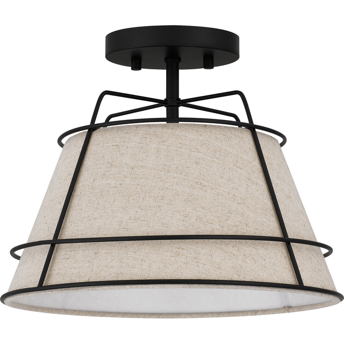 Quoizel QSF5629MBK One Light Semi Flush Mount, Matte Black