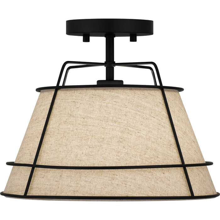 Quoizel QSF5629MBK One Light Semi Flush Mount, Matte Black