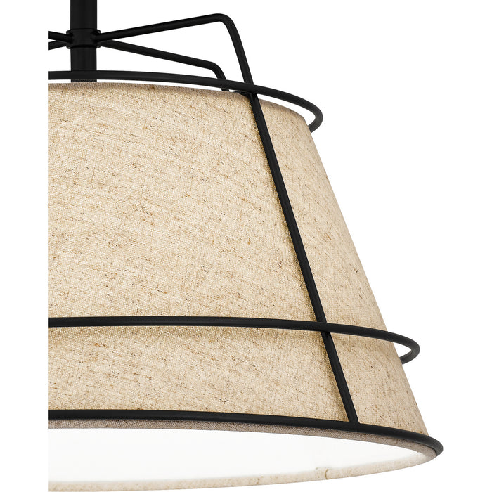 Quoizel QSF5629MBK One Light Semi Flush Mount, Matte Black