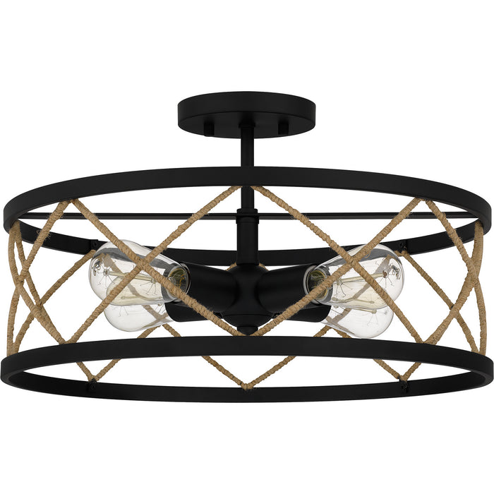 Quoizel QSF5632MBK Four Light Semi-Flush Mount, Matte Black