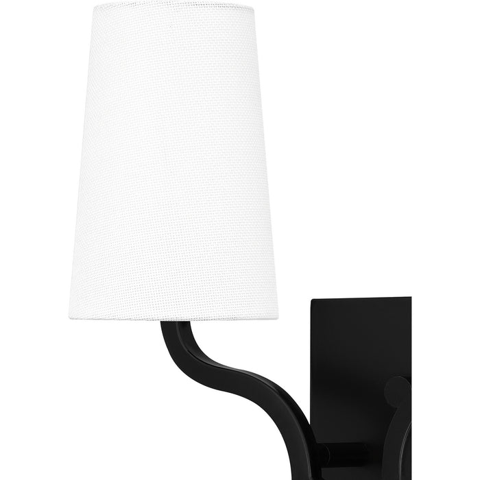 Quoizel QW16130MBK Two Light Wall Sconce, Matte Black