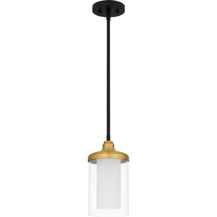 Quoizel ROW1506MBK One Light Mini Pendant, Matte Black