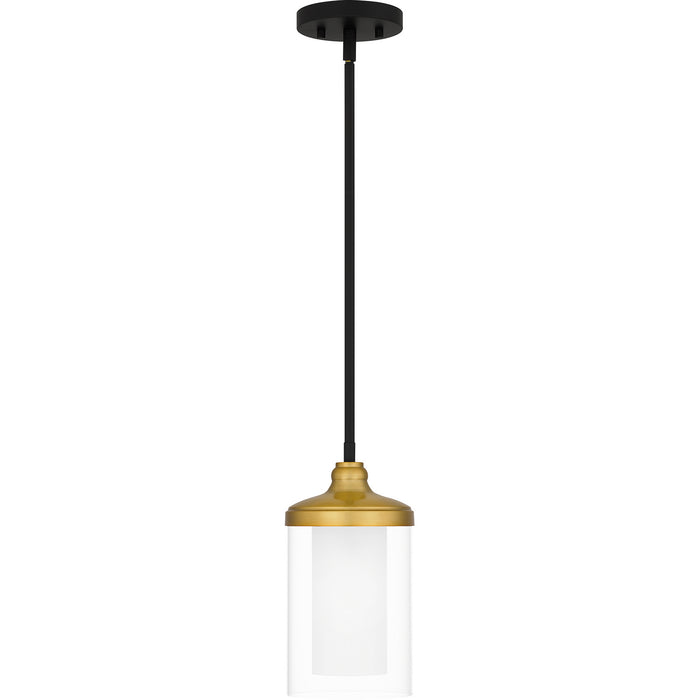 Quoizel ROW1506MBK One Light Mini Pendant, Matte Black