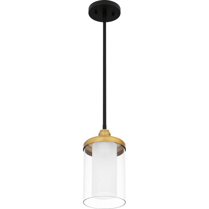 Quoizel ROW1506MBK One Light Mini Pendant, Matte Black