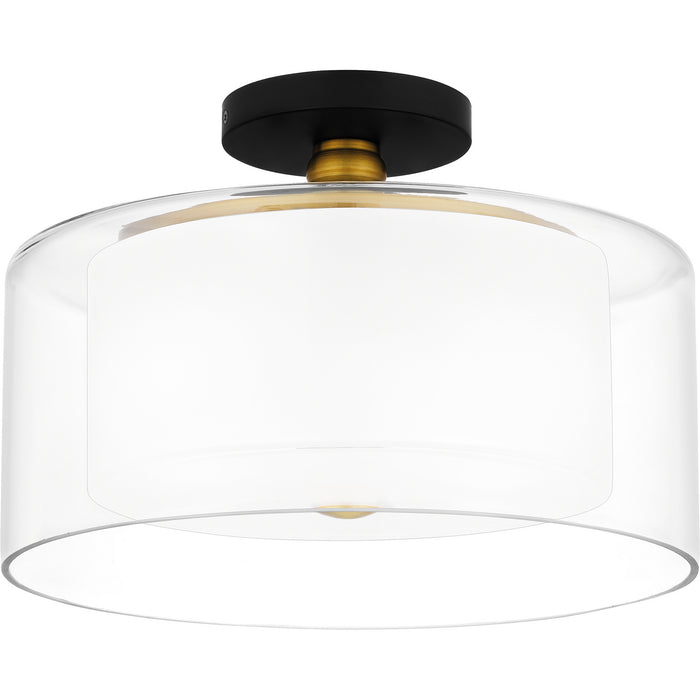 Quoizel ROW1714MBK Two Light Semi Flush Mount, Matte Black