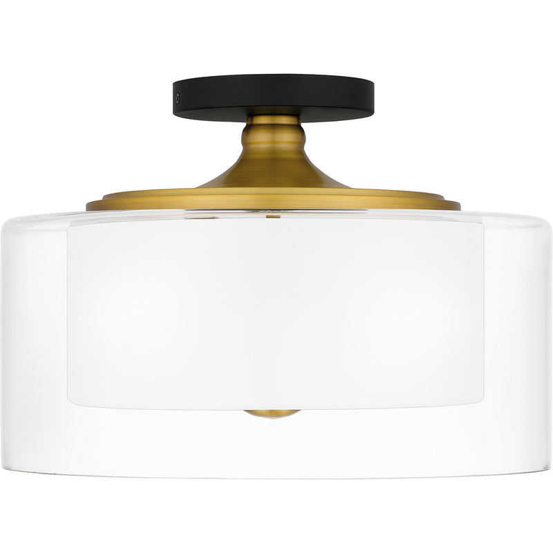 Quoizel ROW1714MBK Two Light Semi Flush Mount, Matte Black