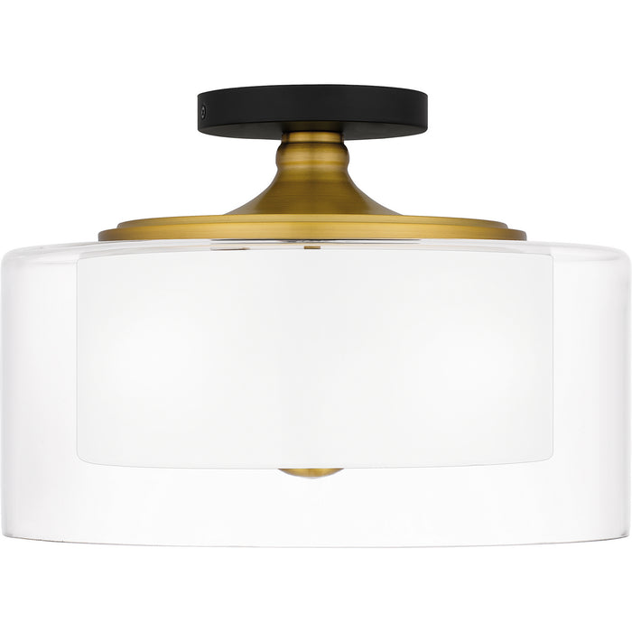 Quoizel ROW1714MBK Two Light Semi Flush Mount, Matte Black