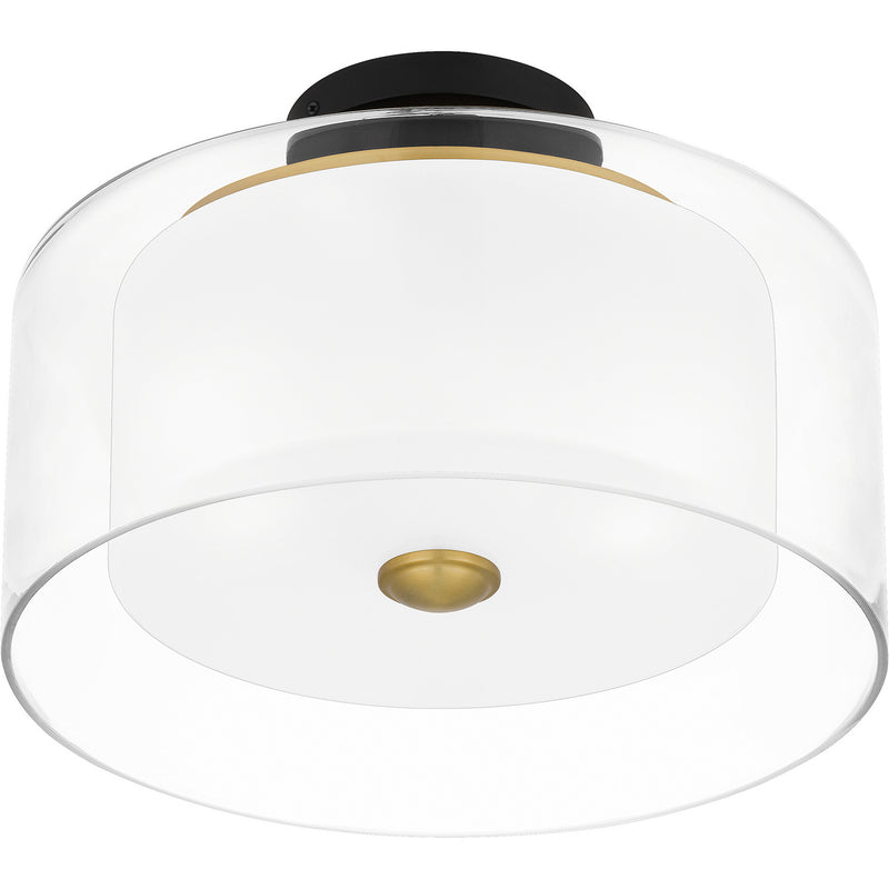 Quoizel ROW1714MBK Two Light Semi Flush Mount, Matte Black