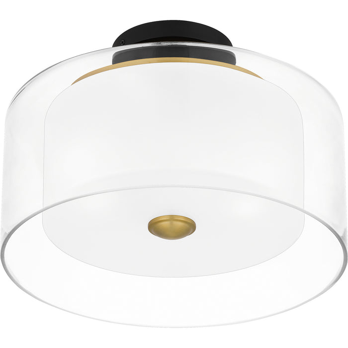 Quoizel ROW1714MBK Two Light Semi Flush Mount, Matte Black