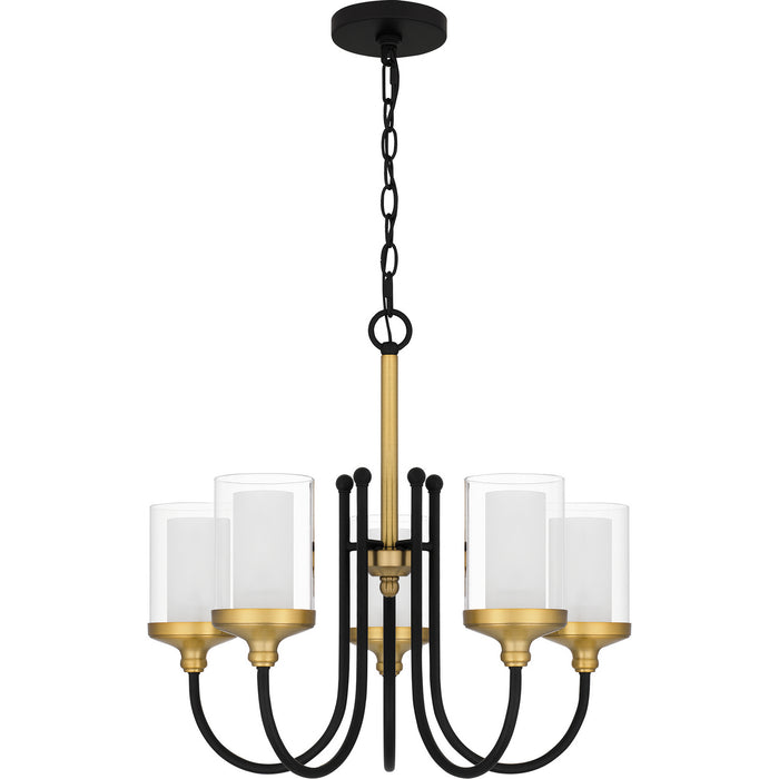 Quoizel ROW5022MBK Five Light Chandelier, Matte Black