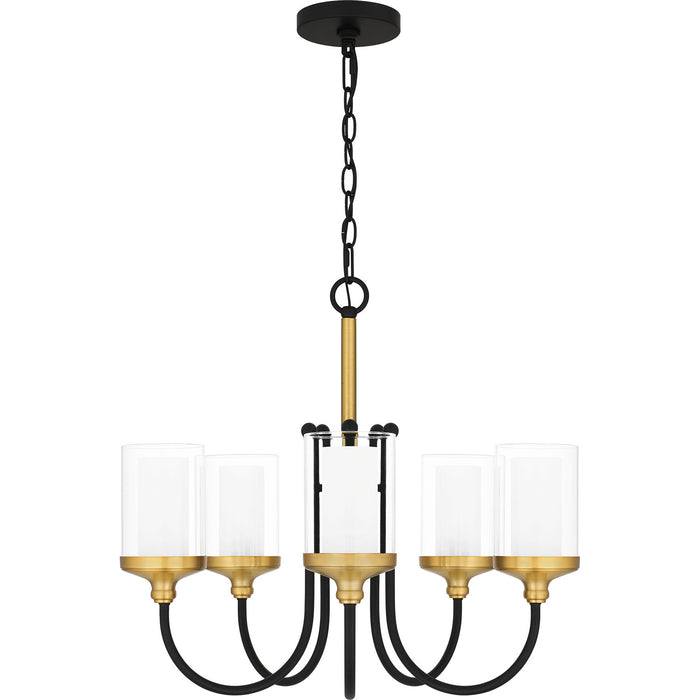 Quoizel ROW5022MBK Five Light Chandelier, Matte Black