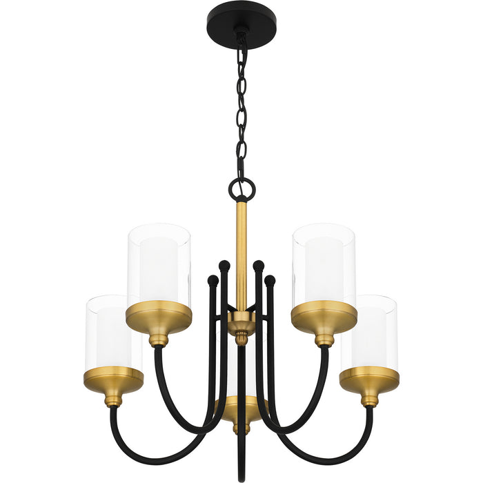 Quoizel ROW5022MBK Five Light Chandelier, Matte Black