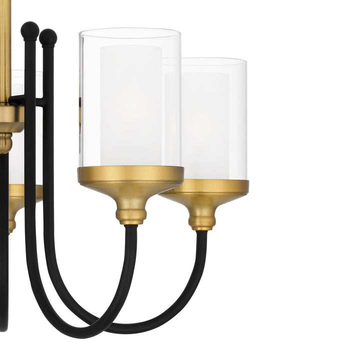 Quoizel ROW5022MBK Five Light Chandelier, Matte Black