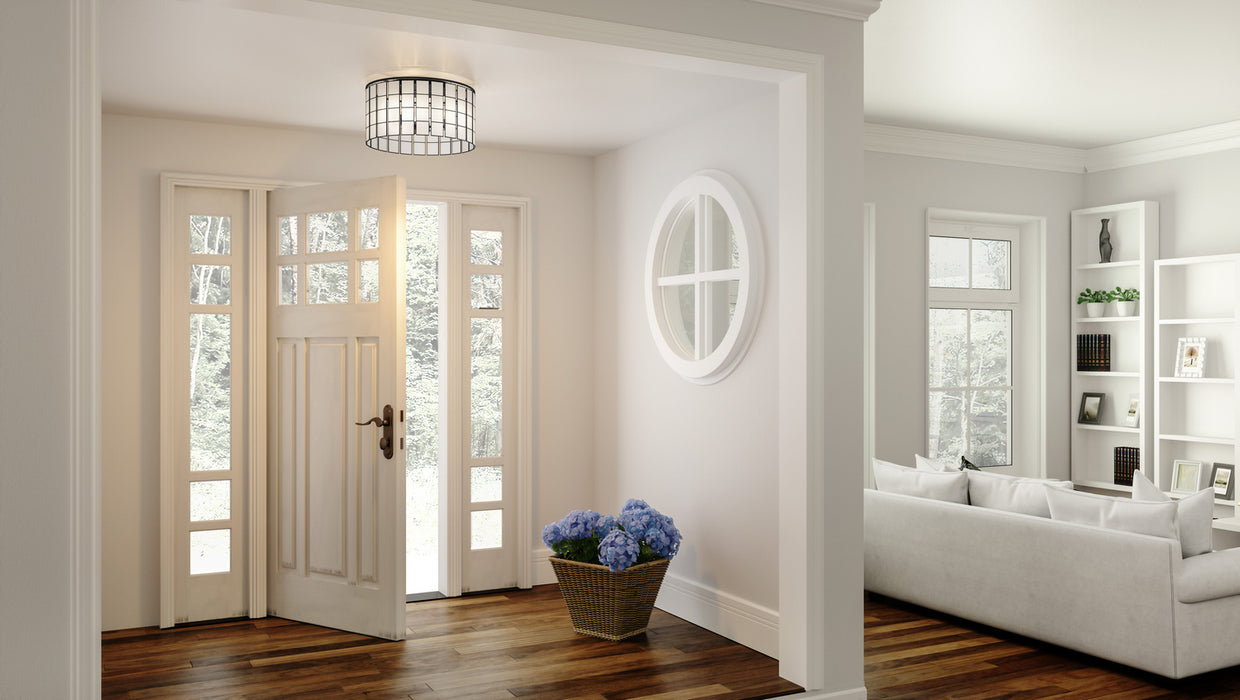 Quoizel SGL1714MBK Three Light Semi Flush Mount, Matte Black
