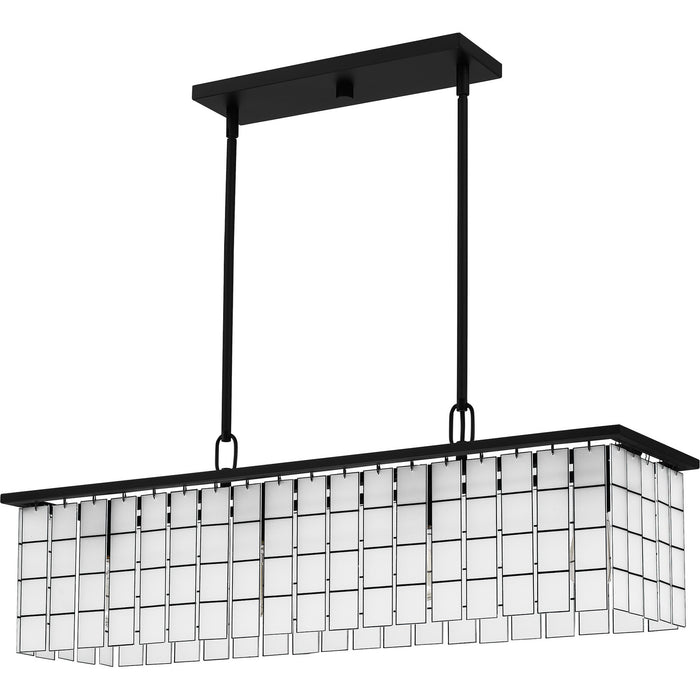 Quoizel SGL434MBK Four Light Island Chandelier, Matte Black