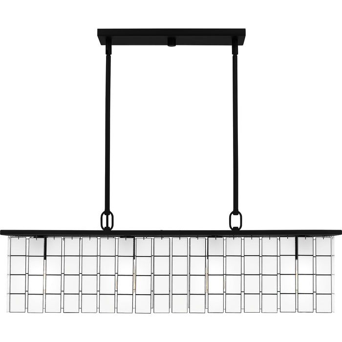 Quoizel SGL434MBK Four Light Island Chandelier, Matte Black