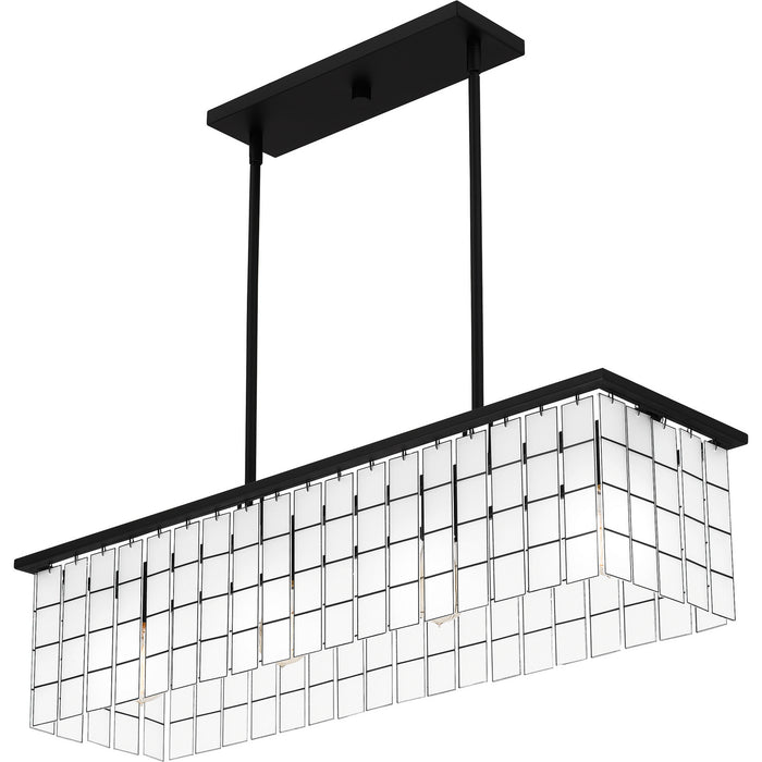 Quoizel SGL434MBK Four Light Island Chandelier, Matte Black